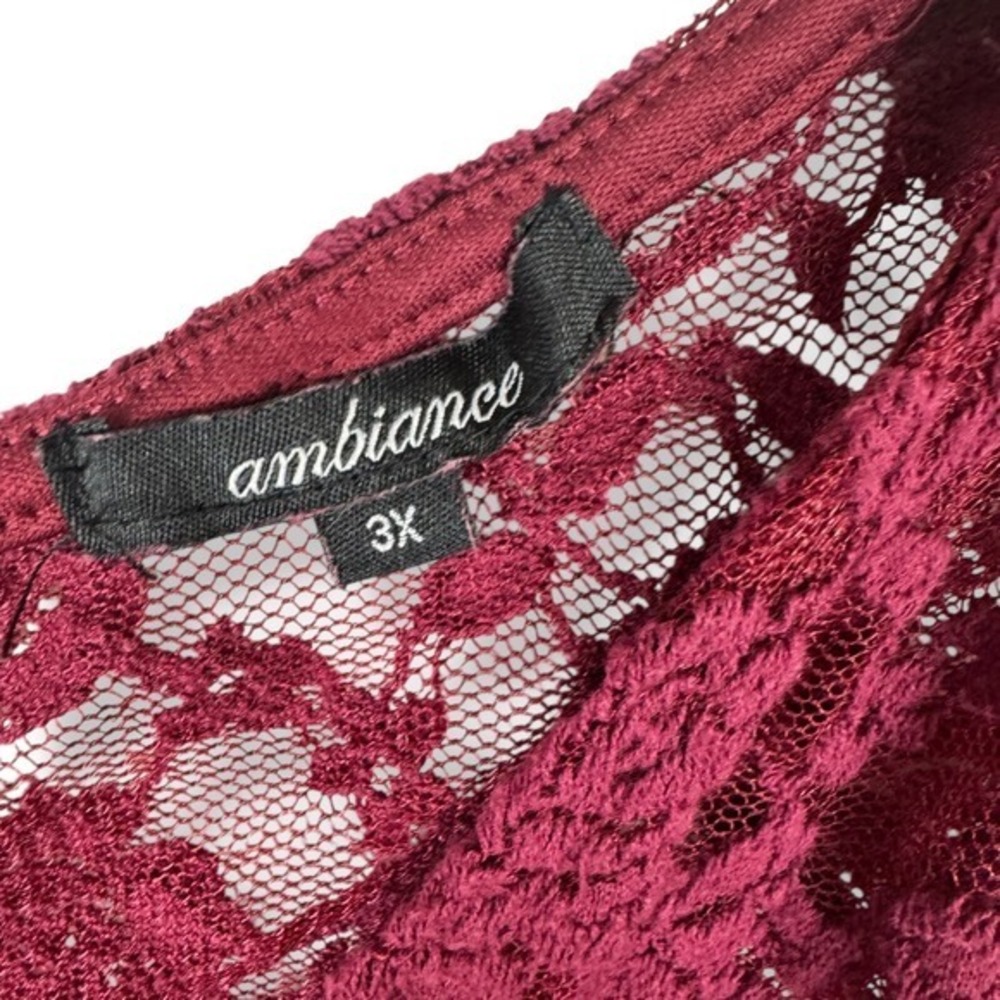 Womens Lace Burgundy Bodysuit Size 3x Witchy Vamp Coquette Festival Goth Y2K - Picture 3 of 11